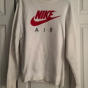 Nike White Sweatshirt with Red Logo